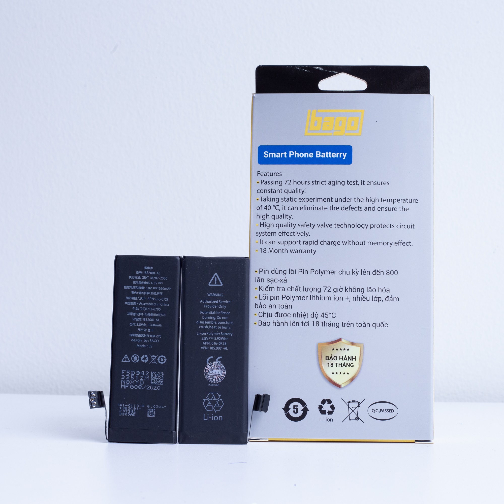 [HCM][Pin Bago] Pin Iphone 5S dung lượng 1510mAh