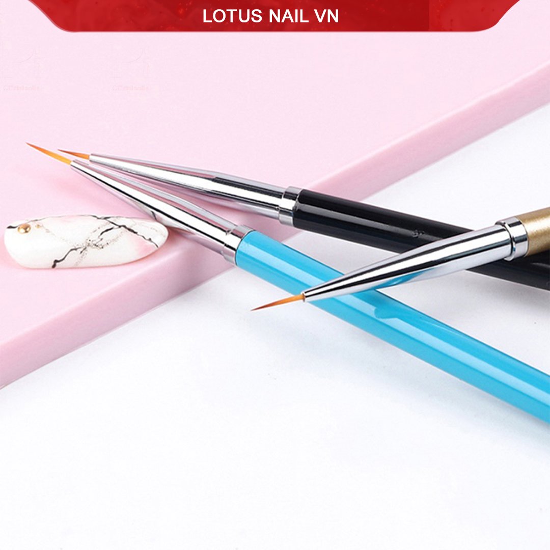Bộ cọ nét, cọ vẽ móng cán gỗ 3 cây xanh vàng đen