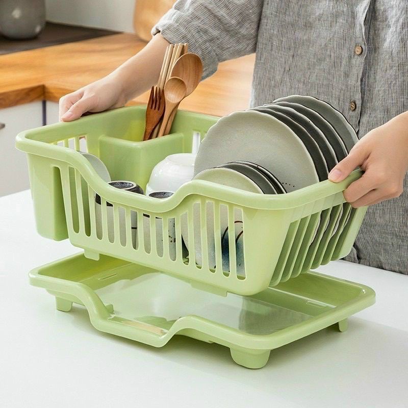 Rổ úp chén có khay hứng nước- màu ngẫu nhiên.