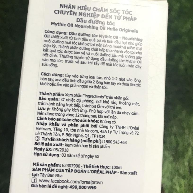 TINH DẦU DƯỠNG TÓC CAO CẤP ĐẾN TỪ PHÁP LOREAL MYTHIC OIL
