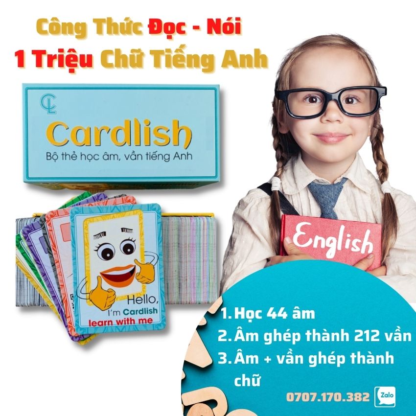 Thẻ Cardlish học âm vần Tiếng Anh giúp phát âm chuẩn, nghe rõ