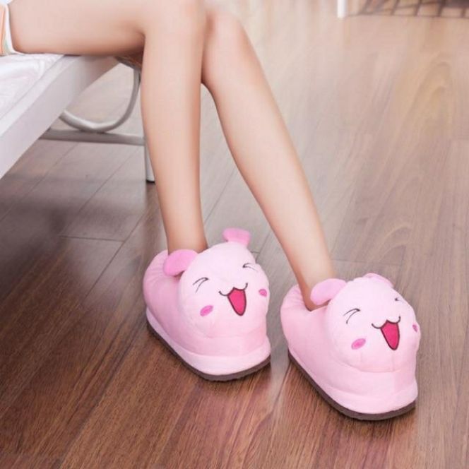 giày bông heo hồng dễ thương