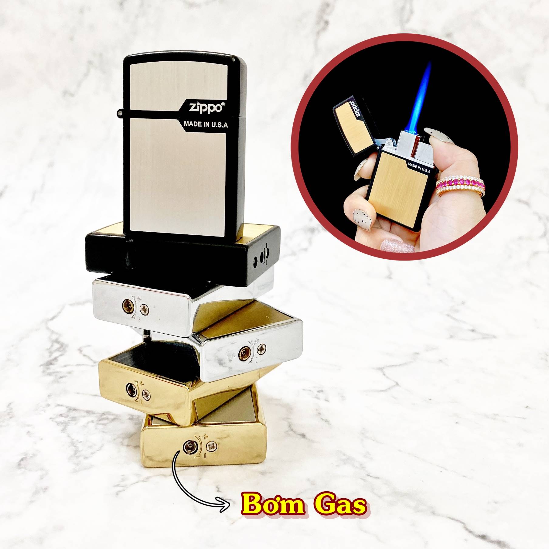 BẬT LỬA ZIPPO LỬA KHÈ - (XÀI GAS)