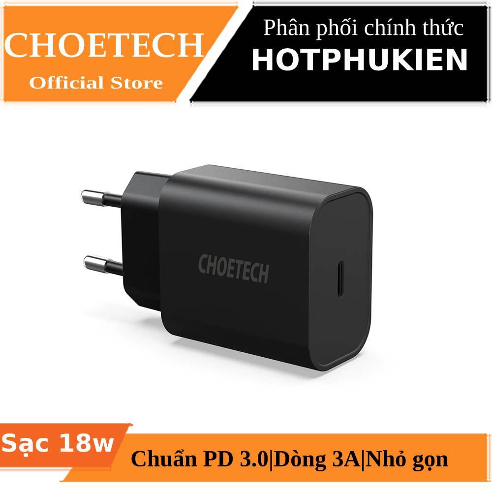 [HCM]Cóc củ sạc nhanh 18W chuẩn PD 3.0 Type-C hiệu CHOETECH Q5004 cho điện thoại / máy tính bảng / Macbook iPhone Samsung Huawei Xiaomi Oppo Nokia Trang bị chip sạc thông minh (Bảo hành 03 tháng 1 đổi 1) - Phân phối bởi Hotphukien