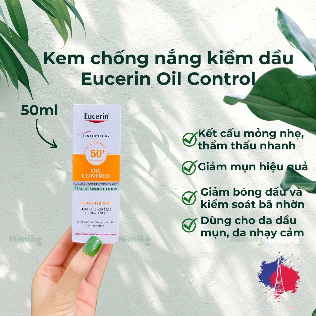 Kem chống Nắng Eucerin cho da nhờn, da mụn 50ml eucerin oil control