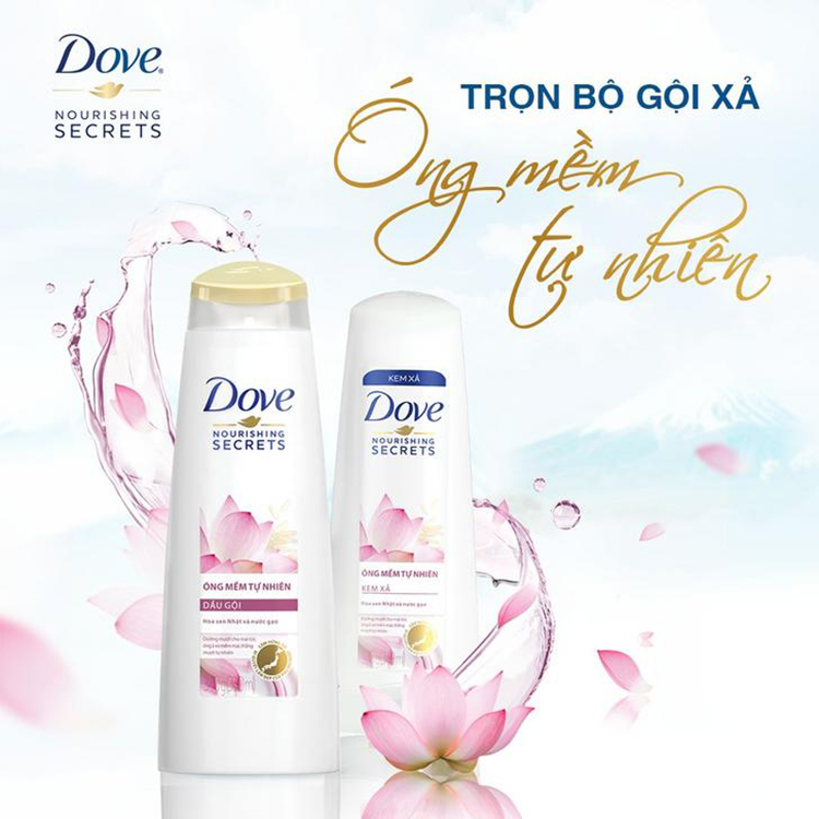 Dầu Gội Dove Óng Mềm Tự Nhiên (340g)