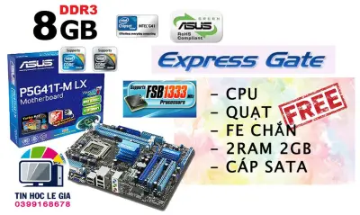 [HCM]Main ASUS G41T-MLX SUPPORT RAM 8G DDR3 TẶNG KÈM CPU FAN FE RAM 2GB