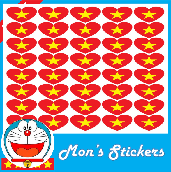 Decal dán cờ VIỆT NAM hình 💖