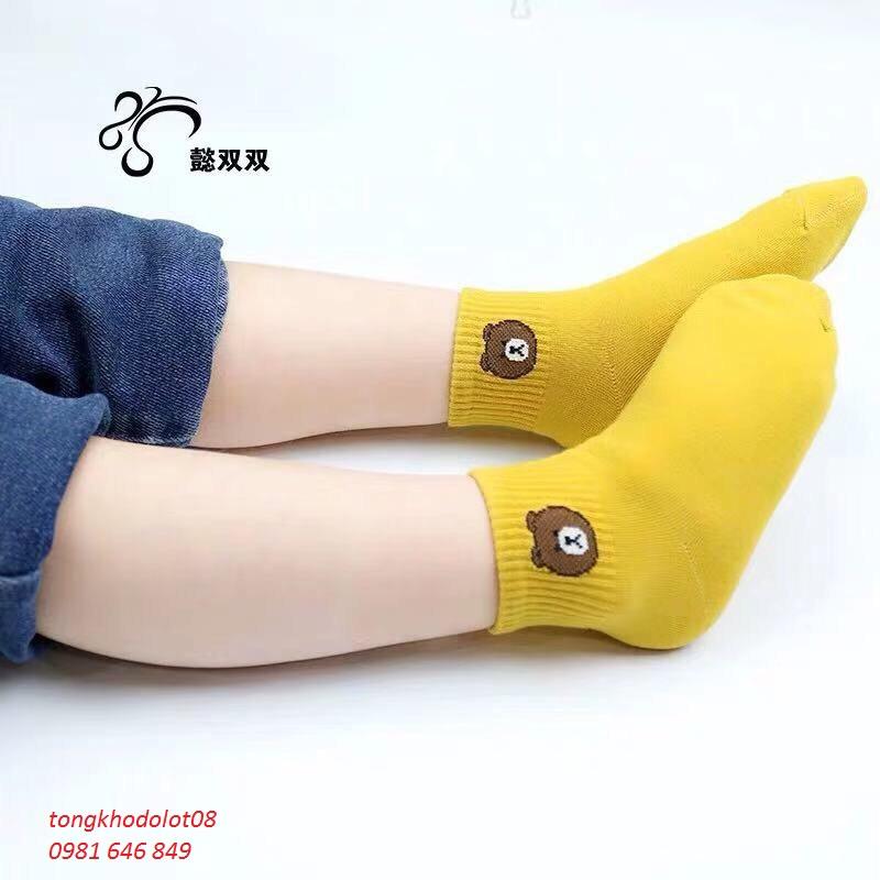 (BÁN SỈ) 10 đôi tất gấu cho bé 1-6 tuổi