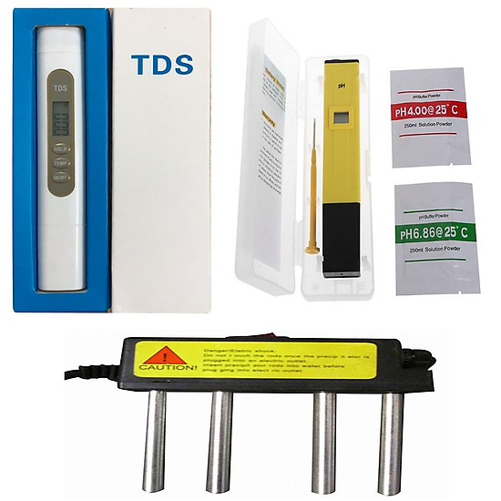 Combo bút PH, máy điện phân và bút thử nước mẫu mới
