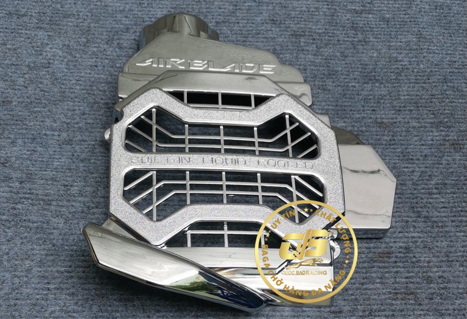 [Ảnh thật] Bộ ốp mạ crom trắng xe Air Blade 2011 (chọn che pô, pô E, quạt)