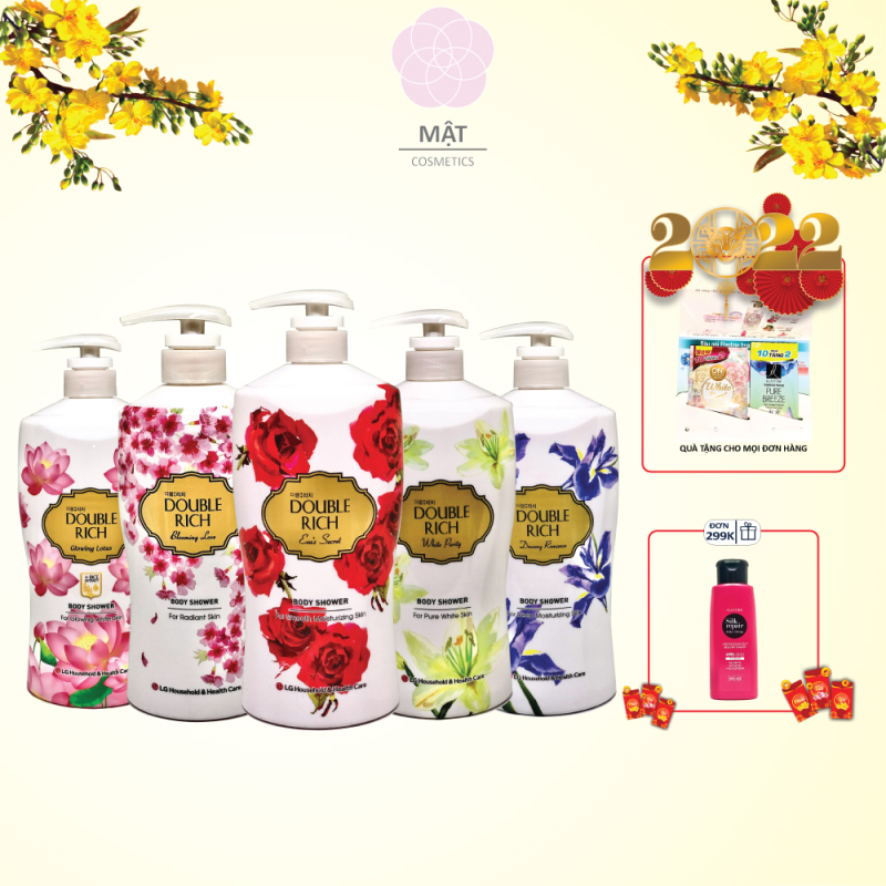 [HCM]Sữa tắm hương hoa Double Rich hương hoa hồng đào iris lily sen 800g