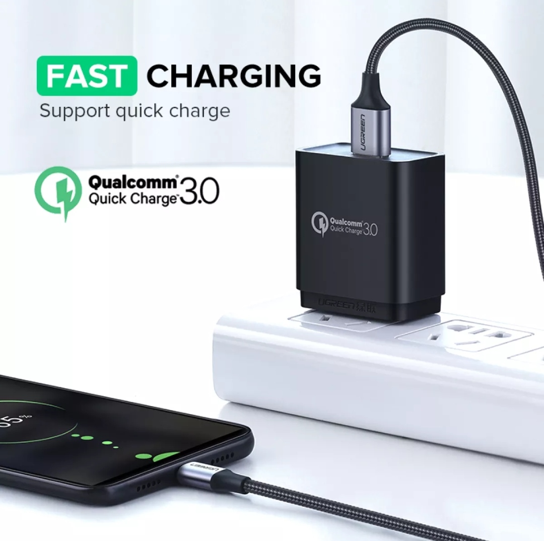 Cáp sạc nhanh Micro USB 3.0A Ugreen US290 vỏ sợi bện siêu bền