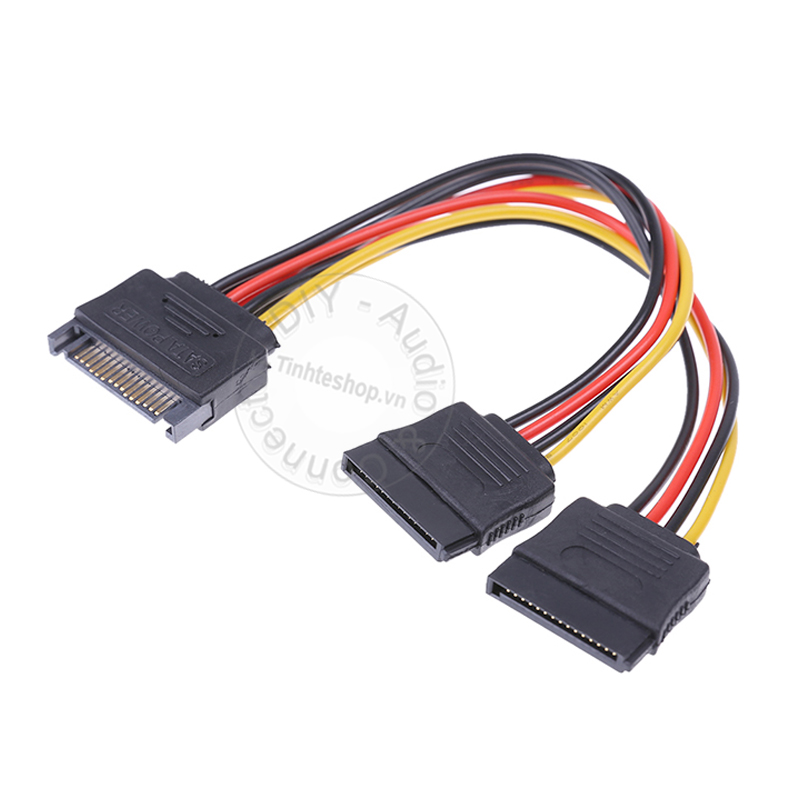 Dây cáp chia nguồn SATA 1 ra 2 20Cm - Chia từ nguồn SATA 1 thành 2 dùng cho 2 ổ cứng hoặc ổ CD