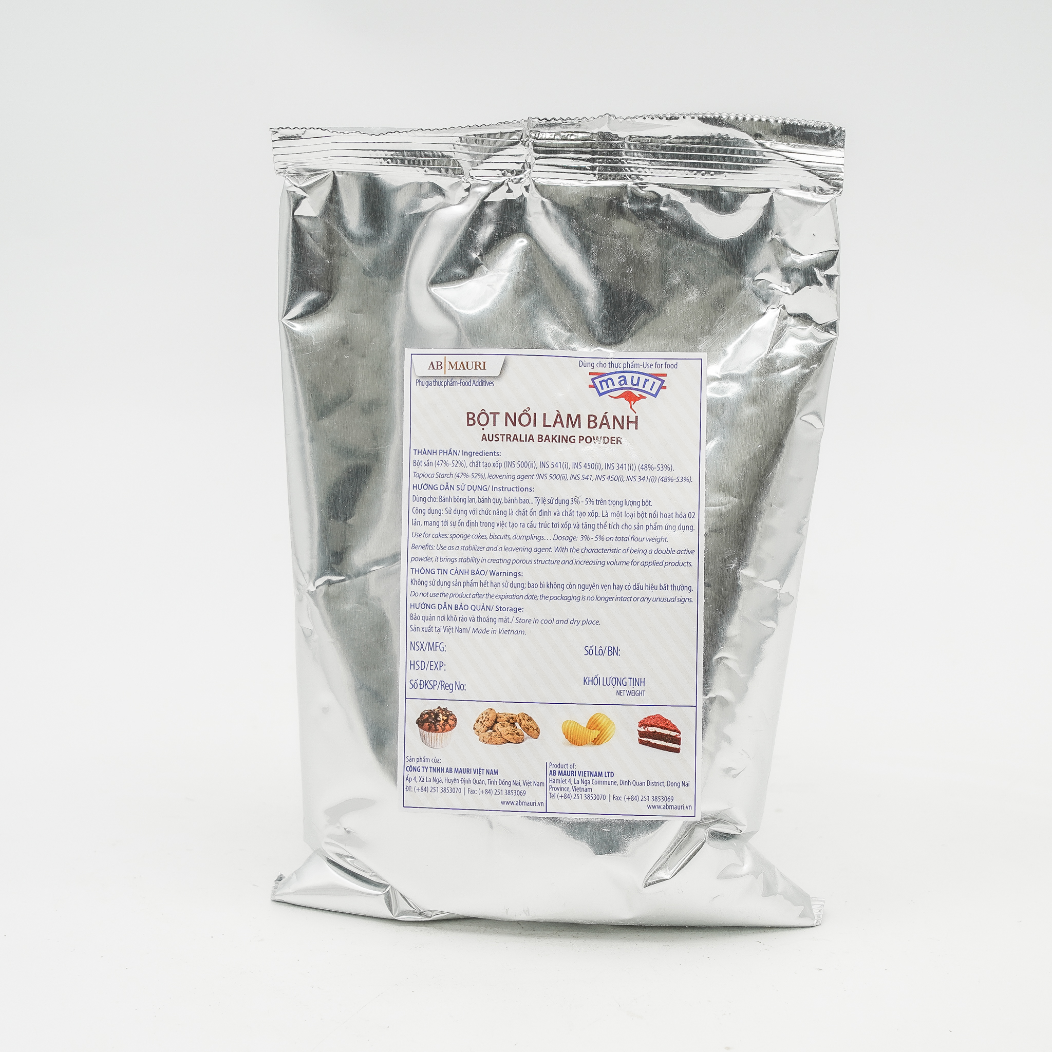 Bột nở/bột nổi/baking powder Mauri 1KG - 500G