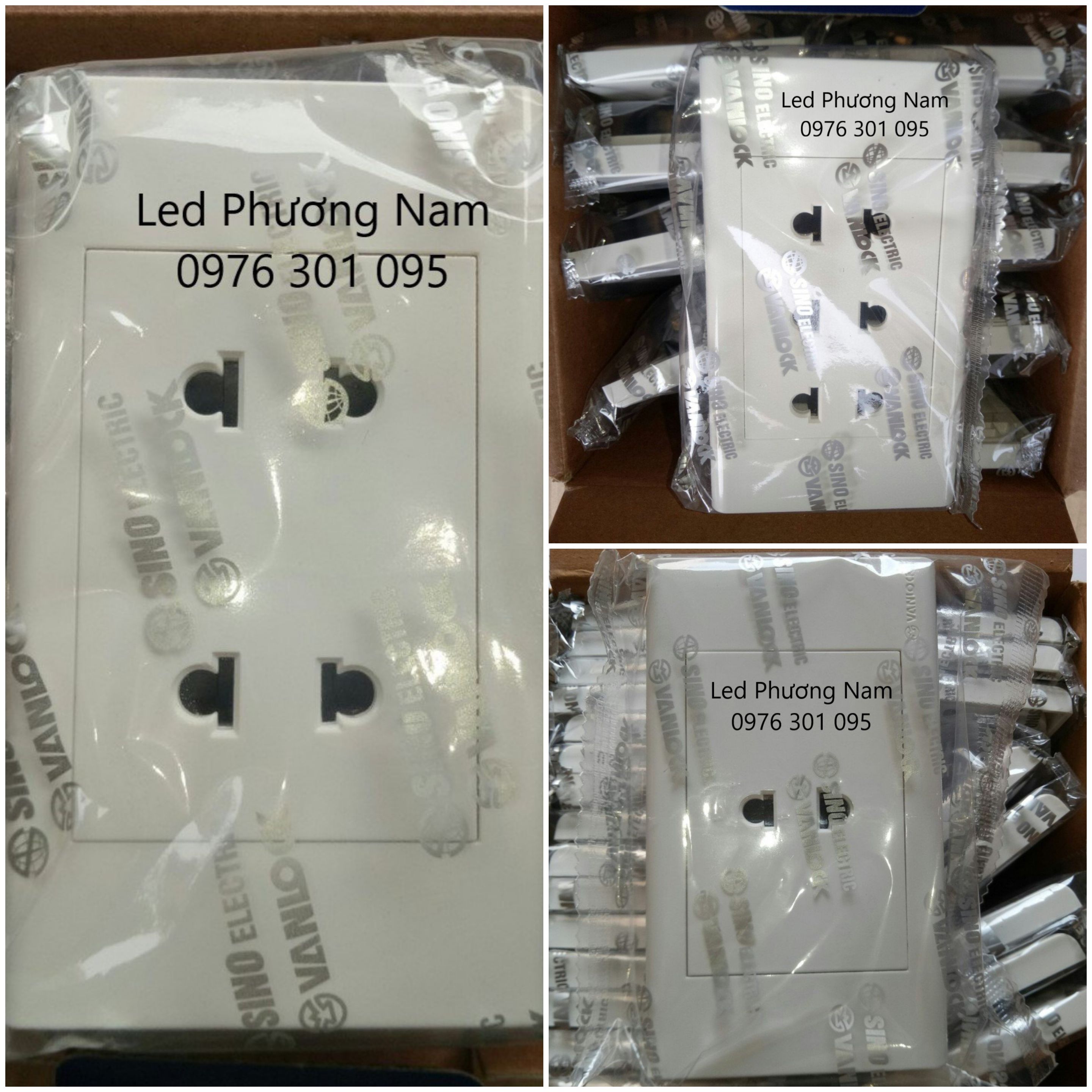 [SINO] Mặt Ổ Cắm 2 Chấu ( 1 lỗ - 2 lỗ - 3 lỗ ) - Đèn Led Phương Nam