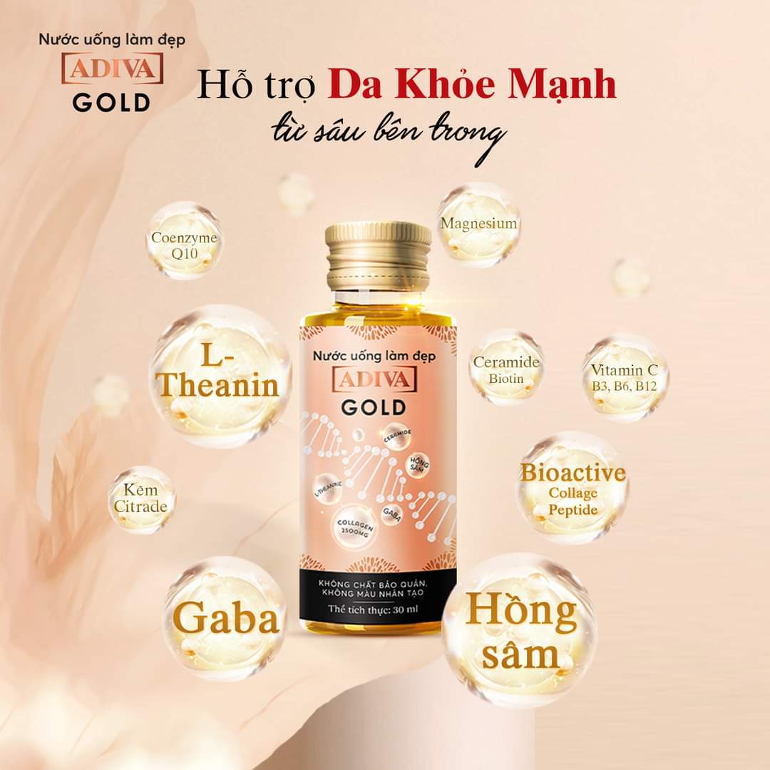 [HCM]Combo 04 hộp Collagen Adiva Gold (14 lọ/ hộp)