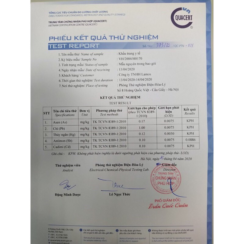 Khẩu trang y tế 4 lớp LAMOS (10c)
