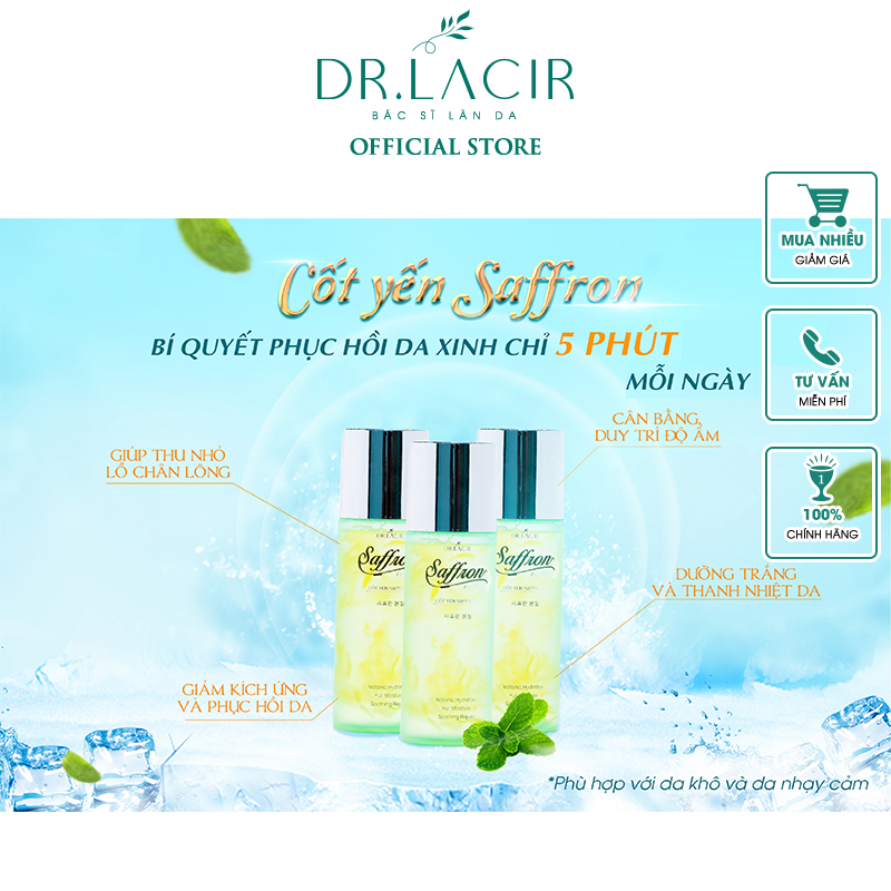 Toner Cốt Yến Saffron Drlacir 100ml DR07