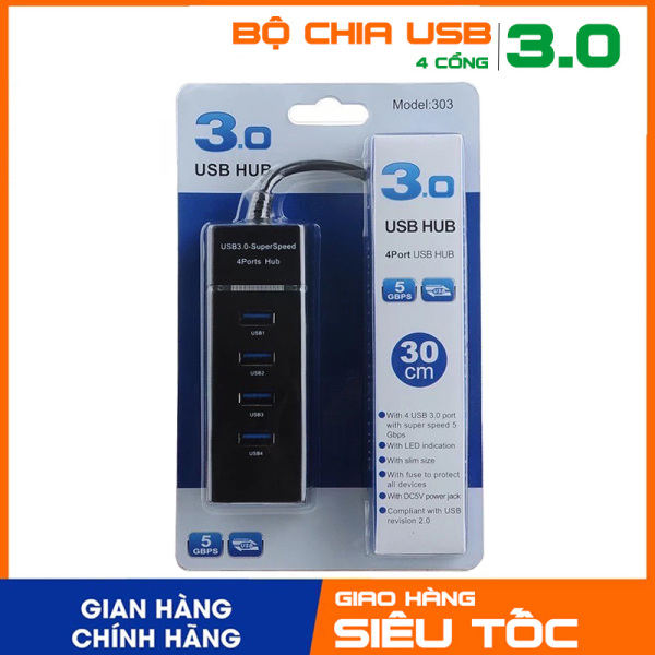 Bảng giá [Hub usb 3.0] Bộ chia USB từ 1 thành 4 cổng usb tốc độ 3.0 Phong Vũ