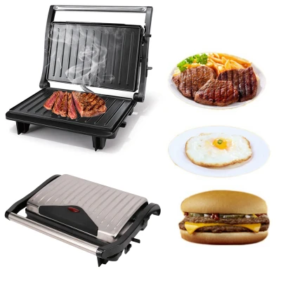 FSHEDR Waffle Non-Stick Panini Toaster Breakfast Machine Sandwich Maker Steak Frying Oven Grill Pan