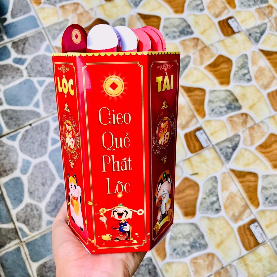Bao lì xì gieo quẻ hộp lục giác