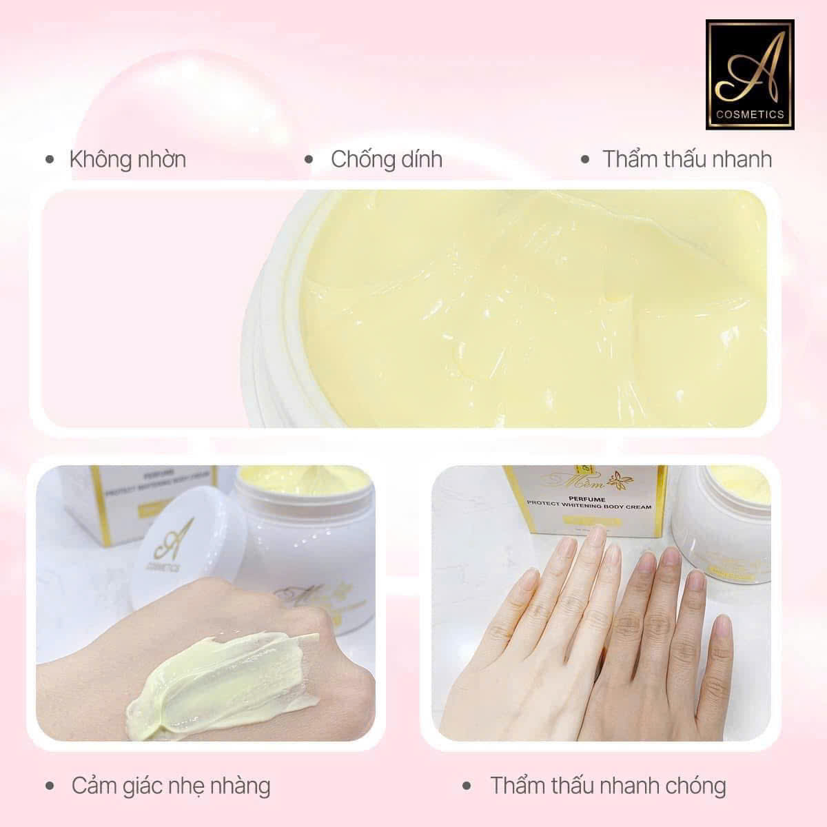 [Tặng Kem ủ trắng] ComBo 3 kem body mềm Acosmetics, 150mlx3