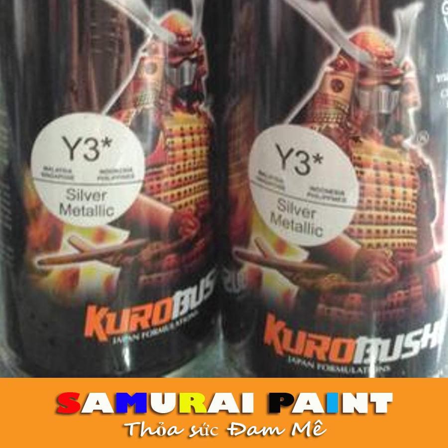 Sơn Samurai Màu Bạc - Chai sơn màu bạc ánh kim Y3 Sơn Xịt Samurai