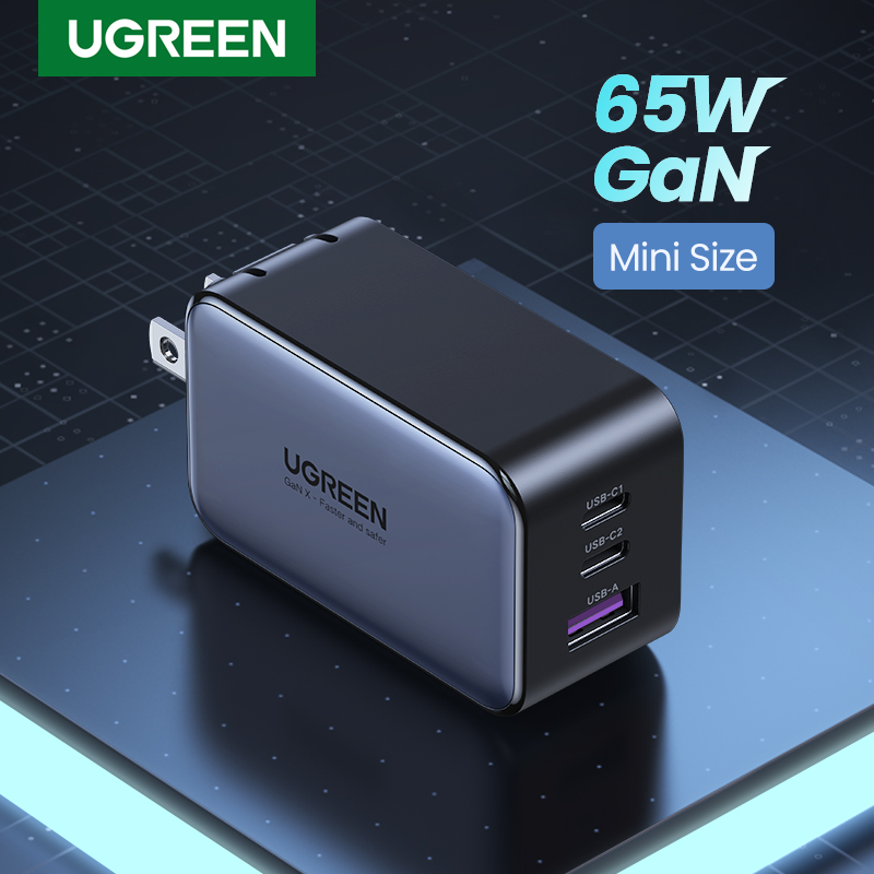 Bộ sạc usb c ugreen nexode 65w - bộ sạc nhanh 3 cổng gan pps bộ chuyển đổi nguồn máy tính xách tay