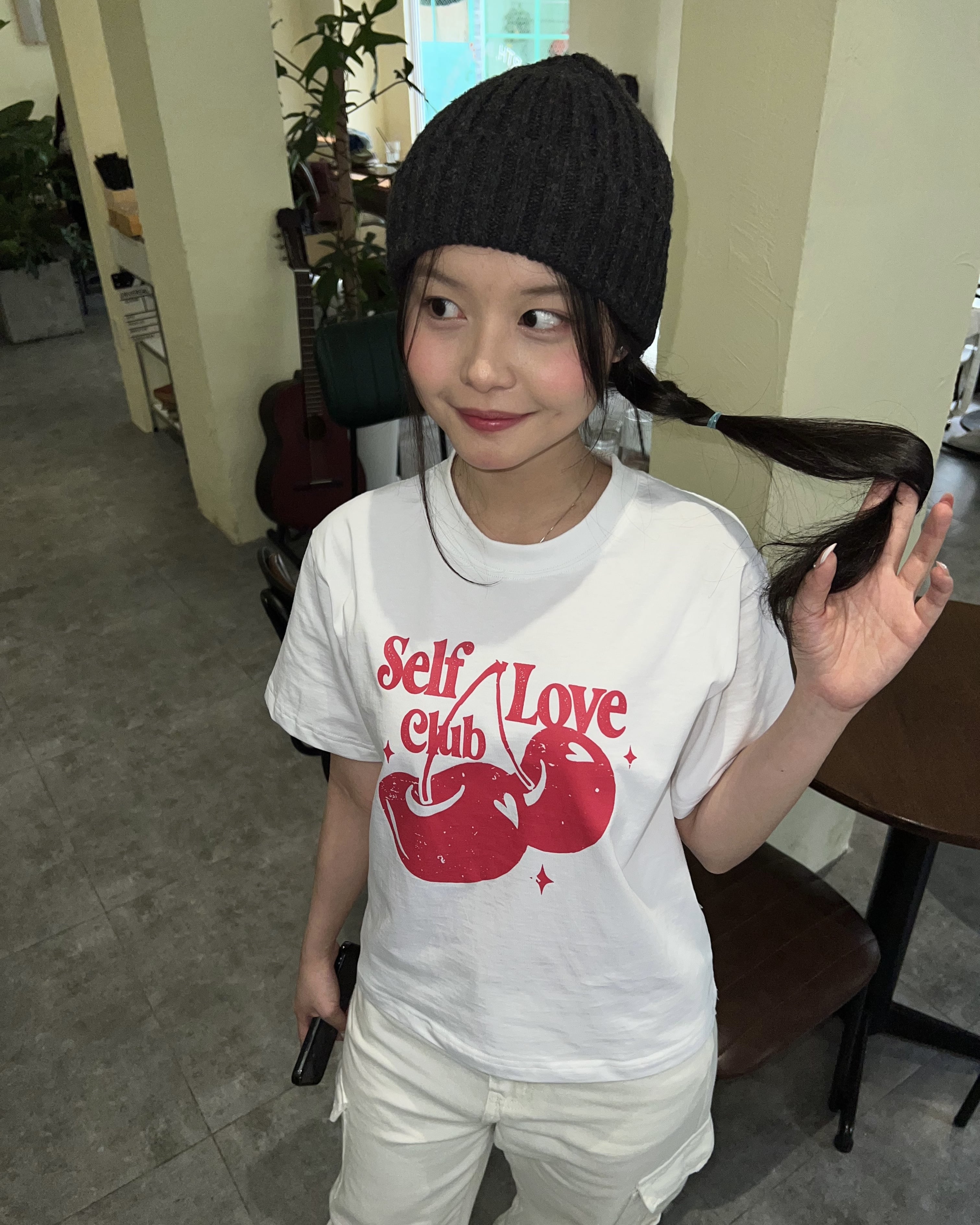 Áo thun form nữ SLC - regular tee "Cherry Heart"