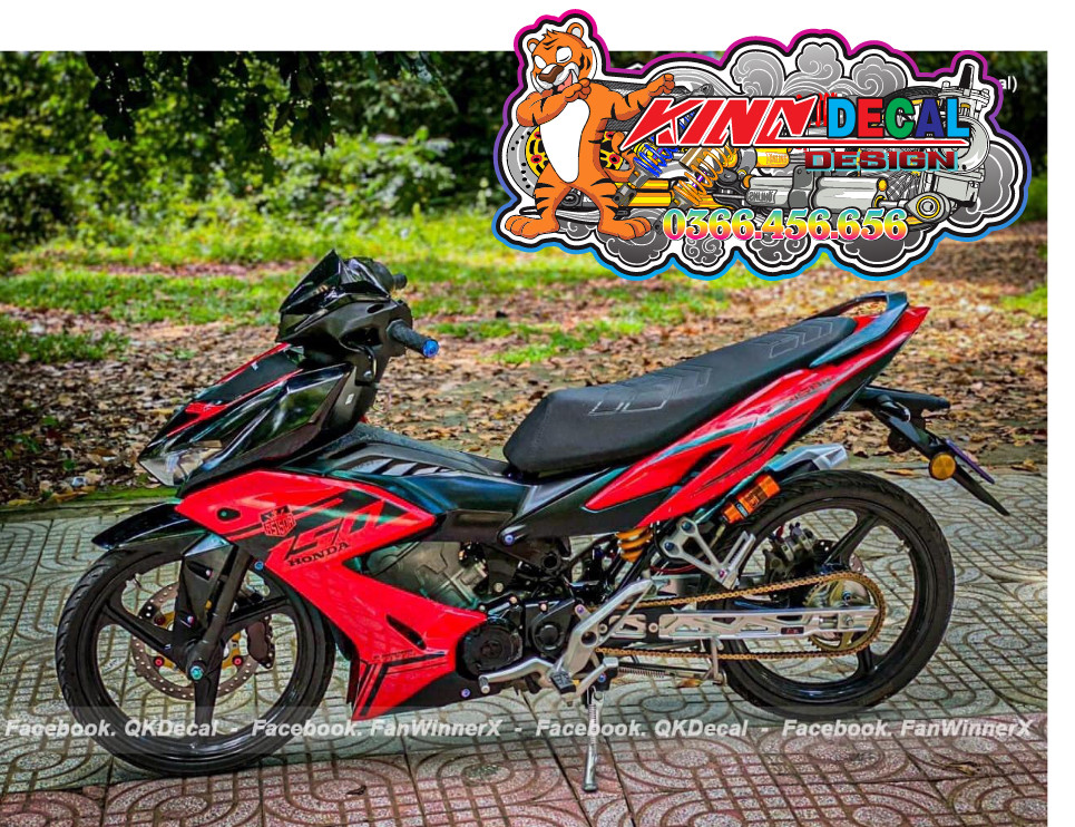 Tem rời winner x mẫu rs150r màu đỏ đen