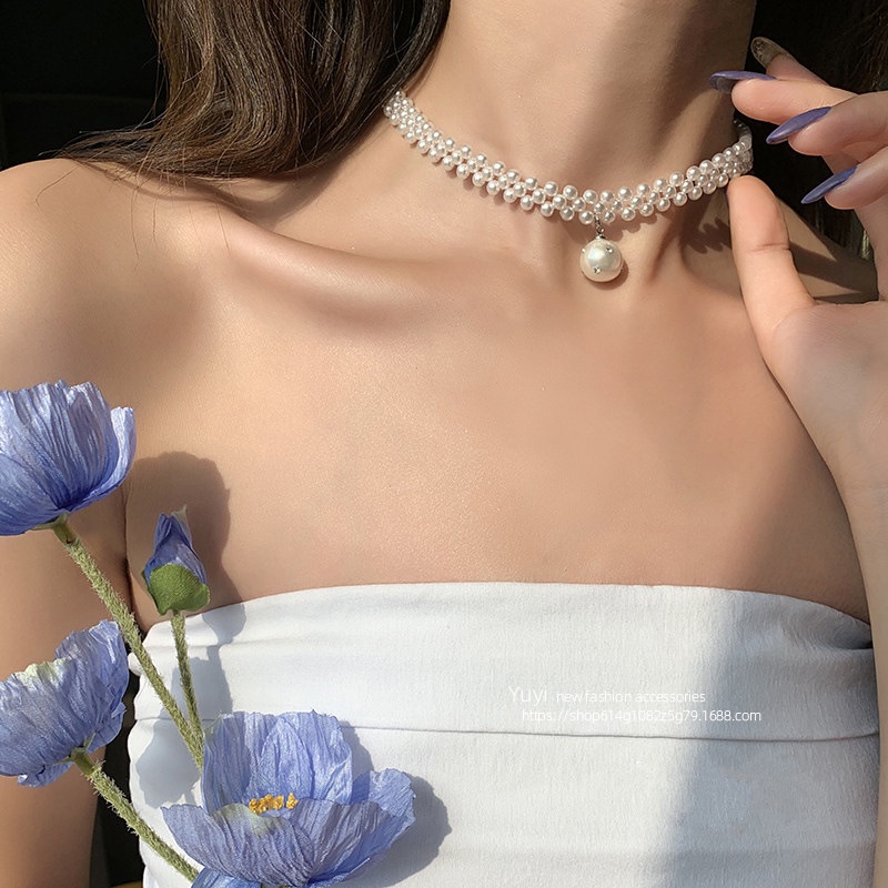 High -quality Korean style lady pearl necklace