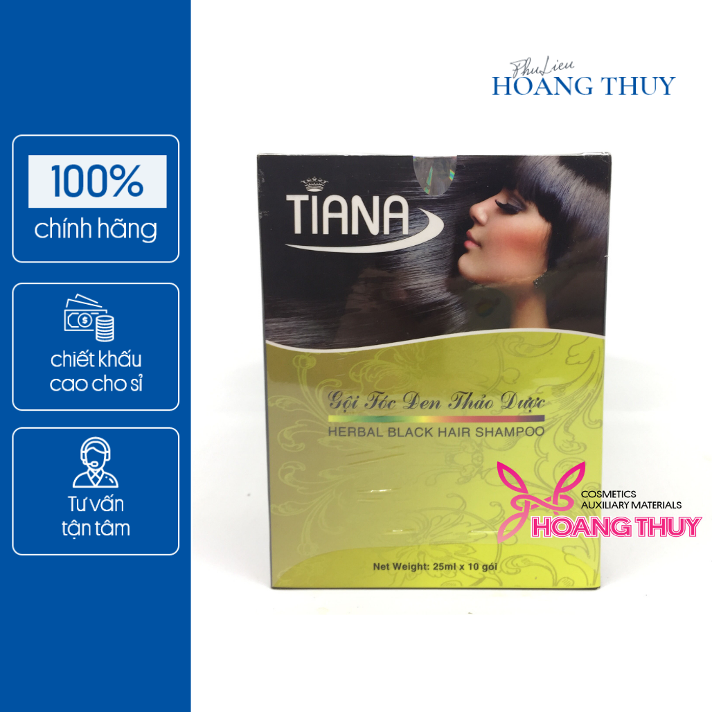 Gội tóc đen thảo dược TIANA (25ml) (10 gói/ hộp)
