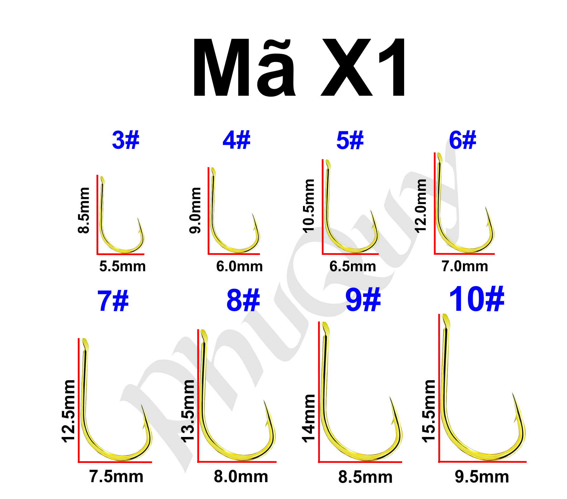 Hộp 100 Lưỡi Câu Thép Mạ Vàng ( Mã X )