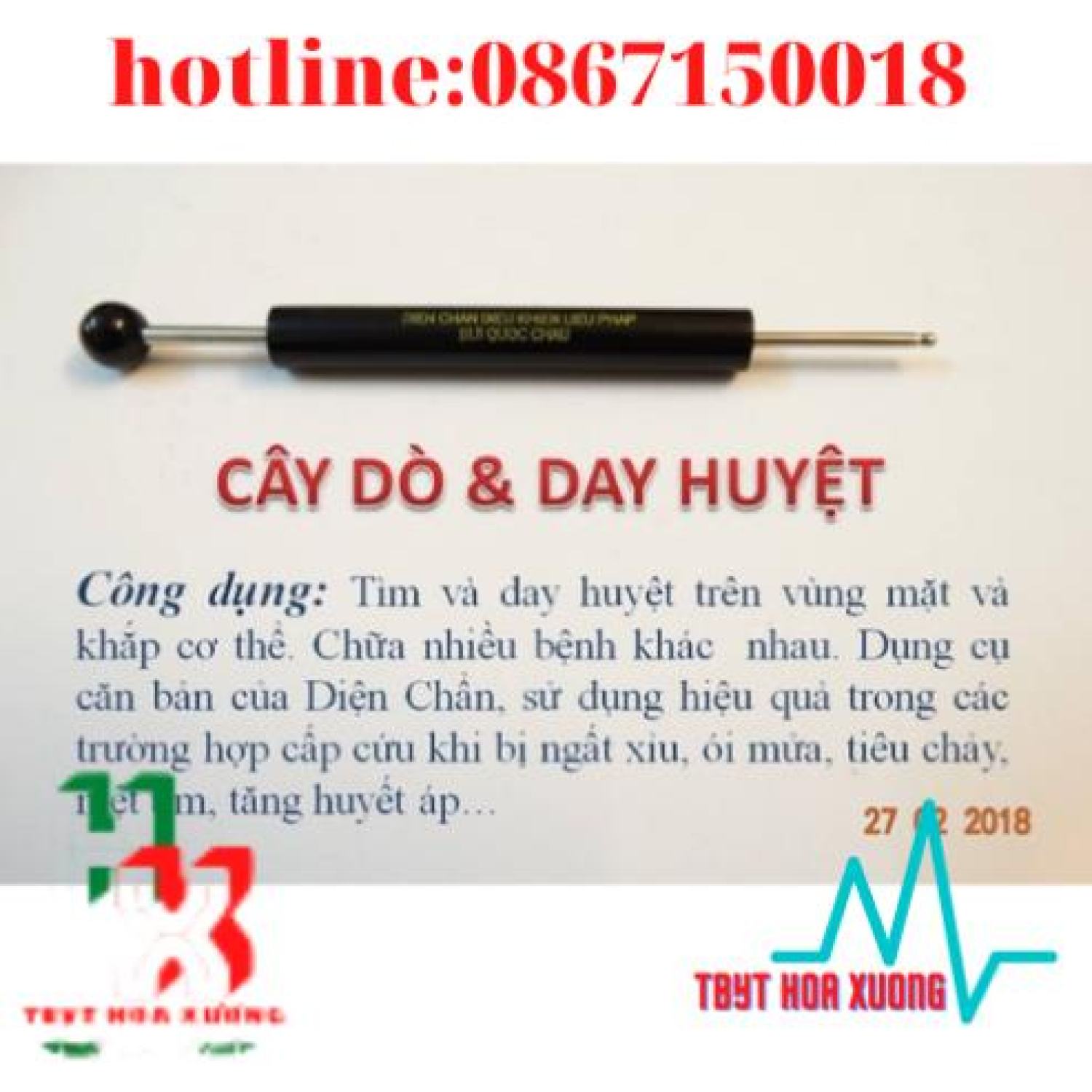 Cây dò & day huyệt Diện Chẩn-Dụng Cụ Diện Chẩn