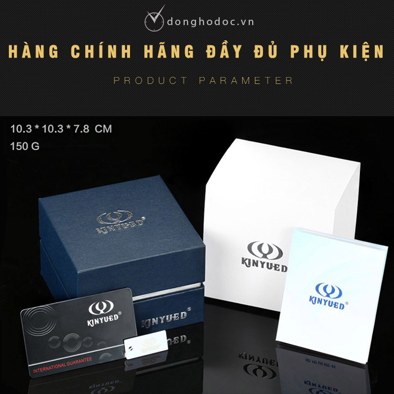 Đồng hồ Cơ Nam KINYUED - Dây Thép Đúc Đặt - Máy Automatic cao cấp