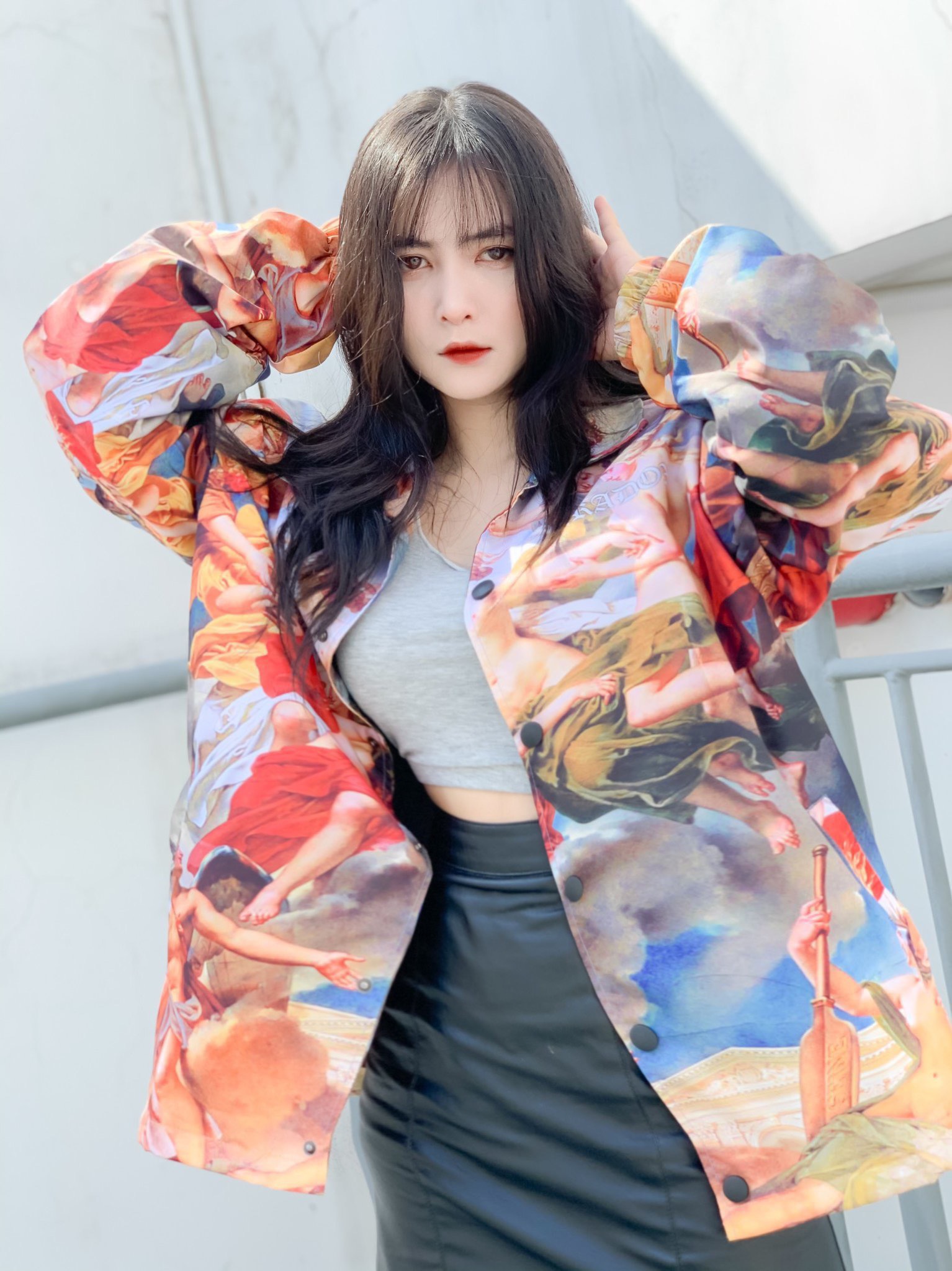 PARADOX Áo khoác dù ZOE OVER-PRINTED JACKET