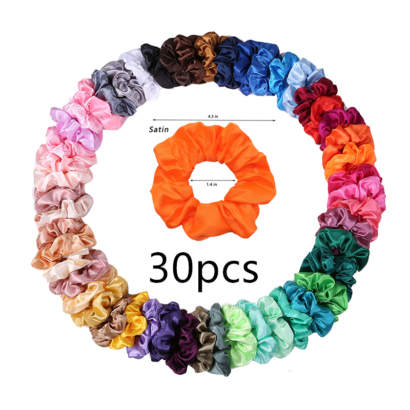 Cột Tóc Vải Dây Buộc Tóc Scrunchies Nhiều Màu Satin