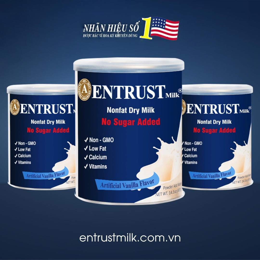 [Date 7.2025] Sữa Bột ENTRUST Milk lon 400g Dành Cho Người Tiểu Đường