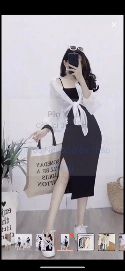 [HCM]Áo Sơ Mi Cột Dây Phối Khoác Nhẹ Nhàng Hình Thật ☘️☘️☘️Ab5