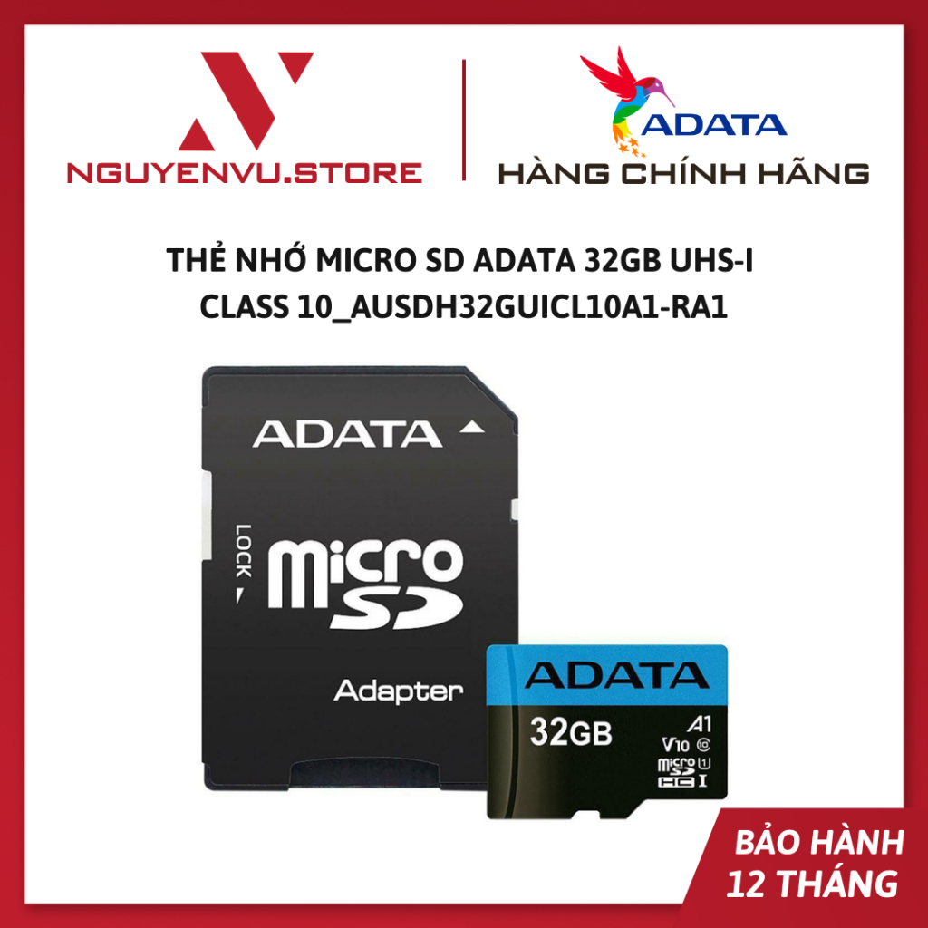 Thẻ nhớ Micro SD ADATA 32GB UHS-I CLASS 10_AUSDH32GUICL10A1-RA1 - Hàng chính hãng