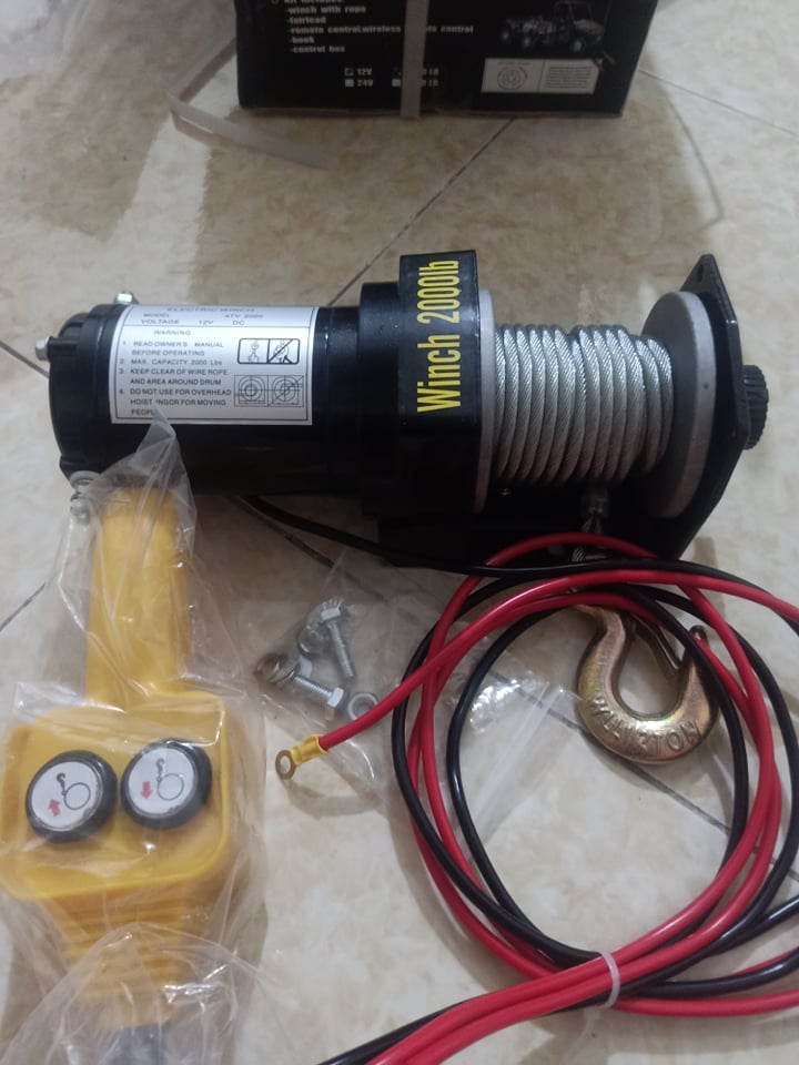tời điện ắc quy 12v - 2000lbs