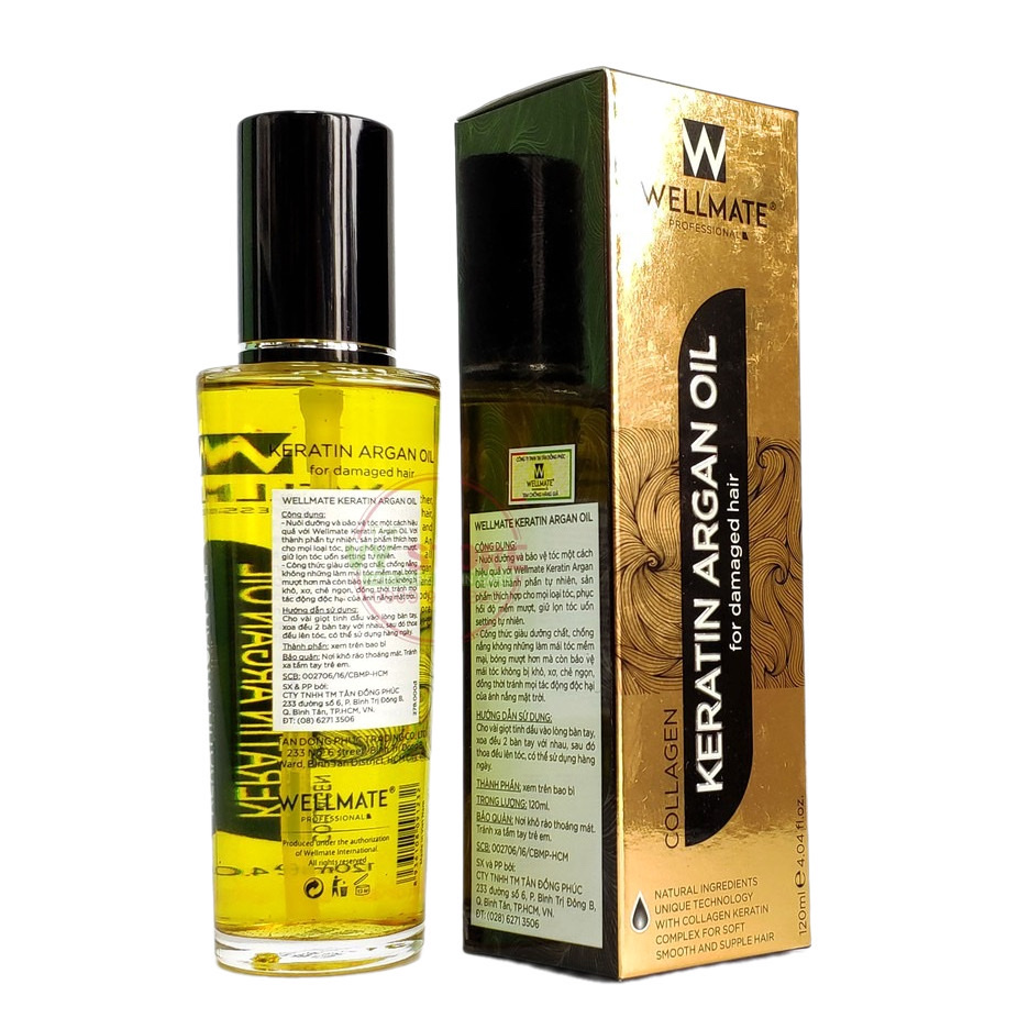 [HCM]Tinh Dầu Phục Hồi Tóc Wellmate Keratin Argan Oil 60ml
