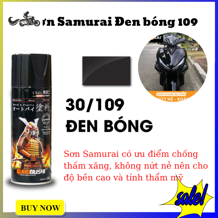 Sơn samurai 30/109 đen bóng