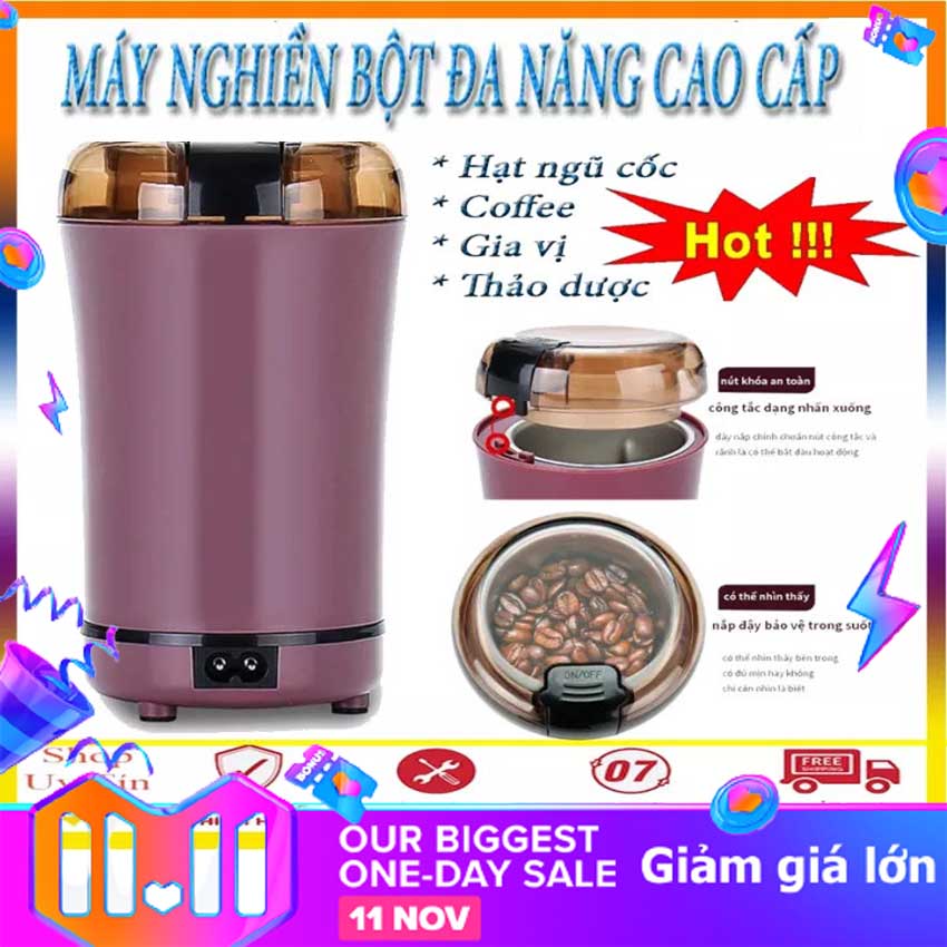 Máy xay cafe mini để bàn , dụng cụ xay hạt khô để bàn mini tại nhà - máy xay nghiền hạt ngũ cốc tiêu cafe . bảo hành 12 tháng
