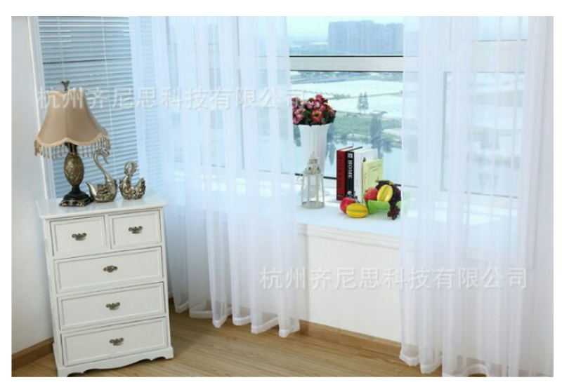 Rèm voan trang trí - voan trơn trắng RV0006 nhaxinhnhadep (Mới)