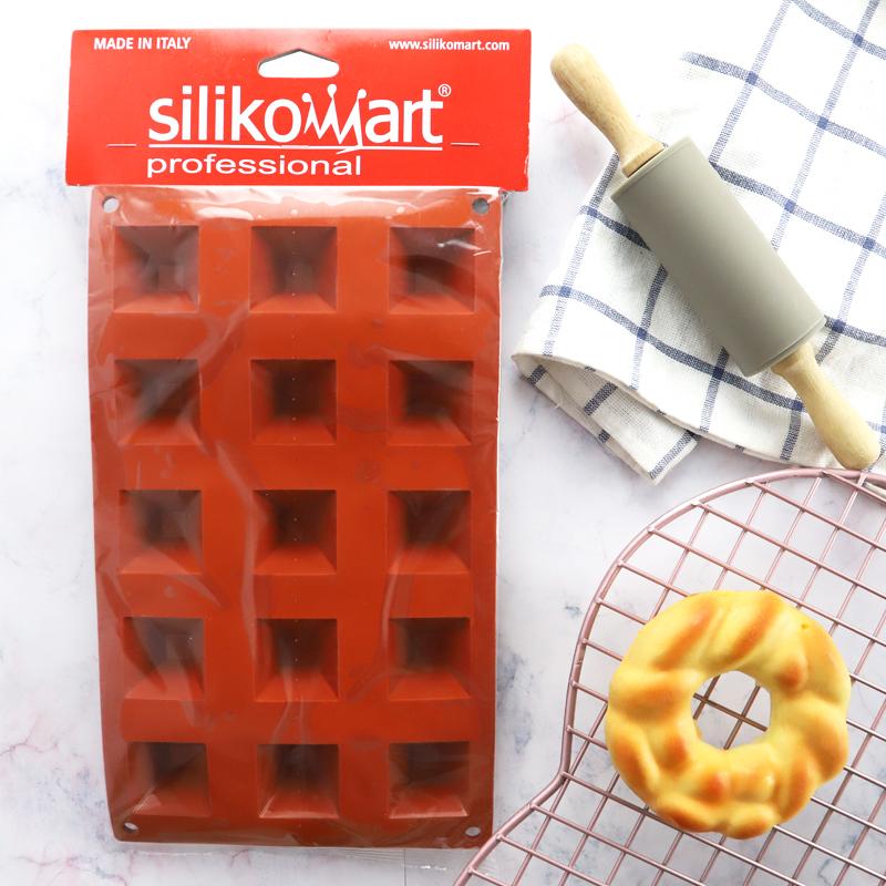 SN Silicone Bộ Tạo Khuôn Hình Dòng Ý Silikomart6 THẬM CHÍ 15 THẬM CHÍ Hình Kim Tự Tháp Bánh Mousse Nướng Bộ Tạo Khuôn Hình