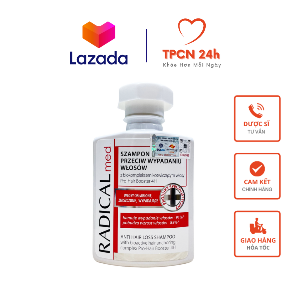 Radical med Anti hair loss shampoo - Dầu gội ngăn ngừa rụng tóc, kích thích mọc tóc