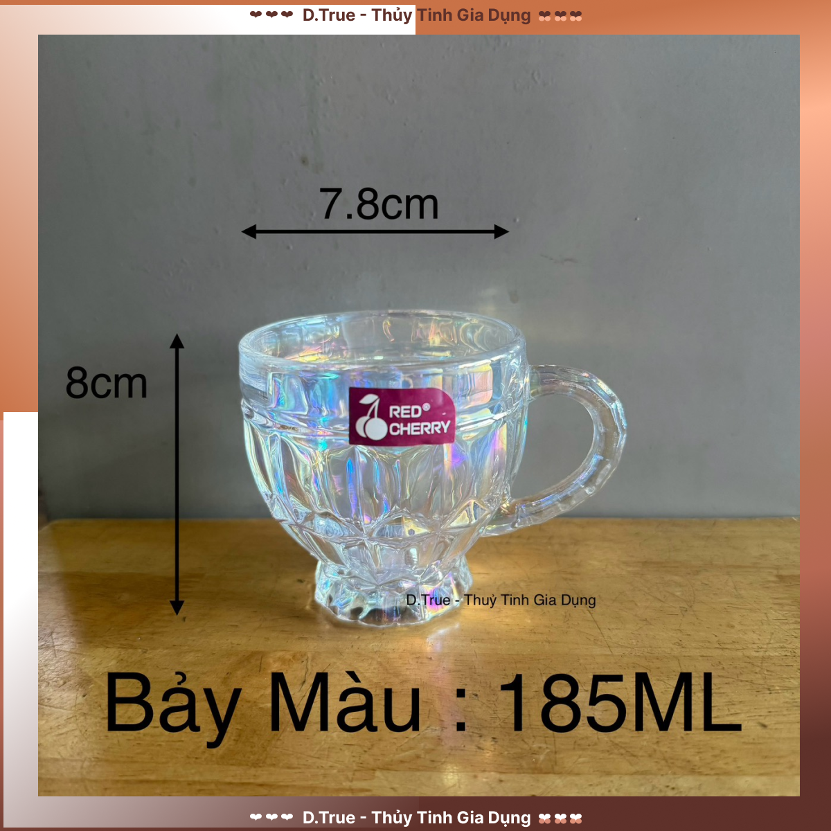 1 Tách Thủy Tinh Kim Cương 185ML (Màu Chọn Theo Phân Loại)