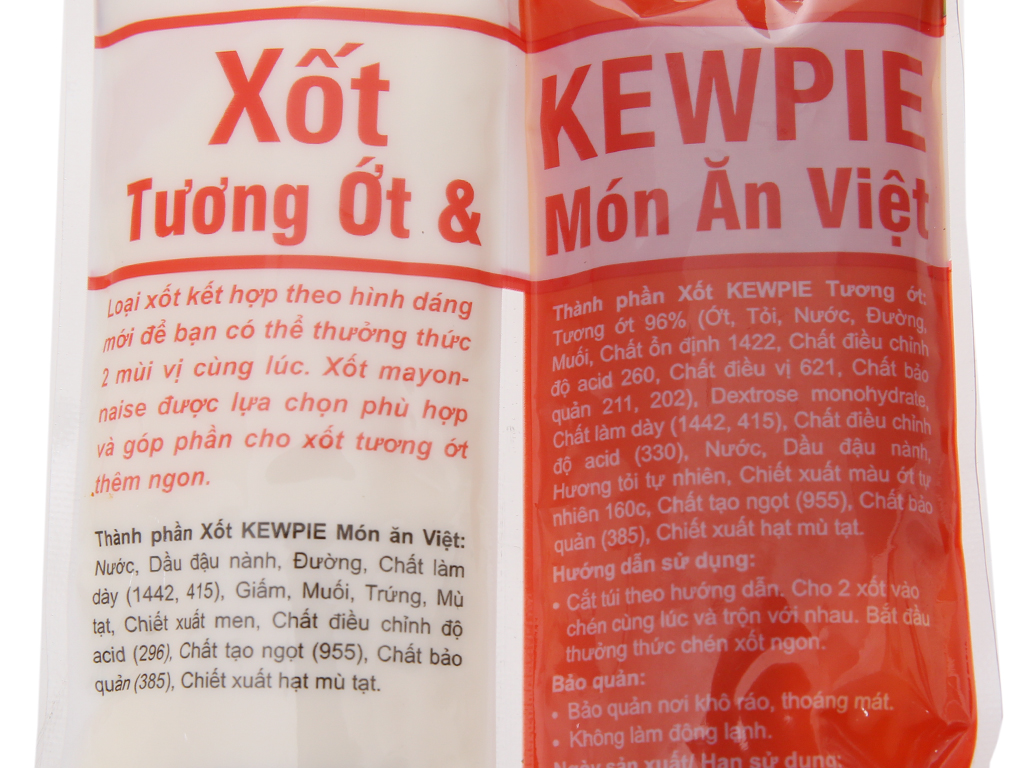 Xốt và tương ớt Kewpie túi 100g